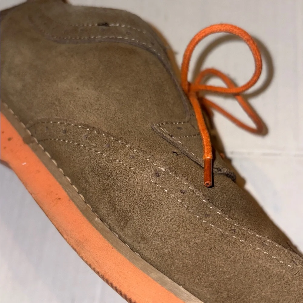Perry Ellis portfolio light brown or tan suede shoes size 14.